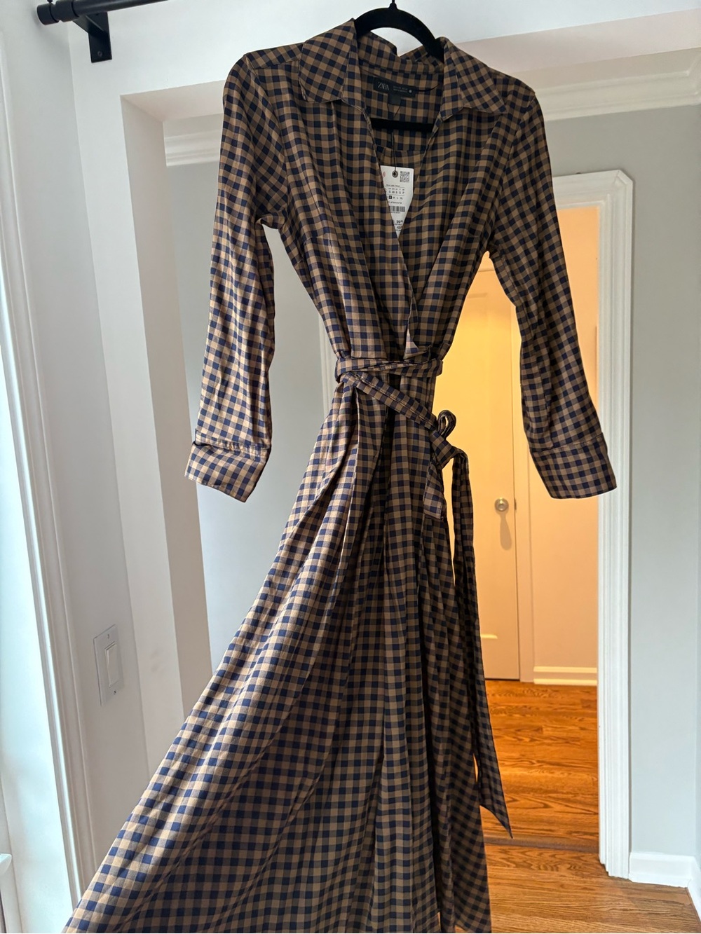Zara Brown & Black Gingham Dress